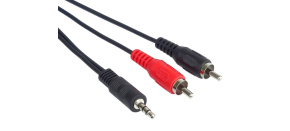 PremiumCord kabel Jack 3.5mm - 2xCINCH, M/M, 1,5m
