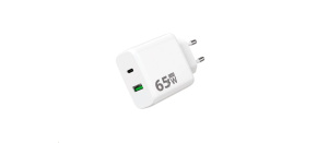 WG - Síťová nabíječka GaN 2x USB 65W, 1x USB-C PD 65W + 1x USB-A QC3.0 18W, white WG - Síťová nabíječka GaN 2x USB 65W, 1x USB-C PD 65W + 1x USB-A QC3.0 18W, white