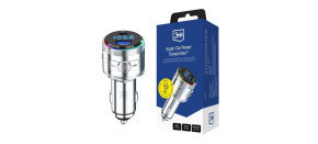 3mk Hyper Car Power Transmitter 48W QC PD PPS USB 1C1A Silver