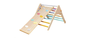 Dřevěný Piklerové trojúhelník set (prolézačka do interiéru) - barevný Dřevěný Piklerové trojúhelník set (prolézačka do interiéru) - barevný