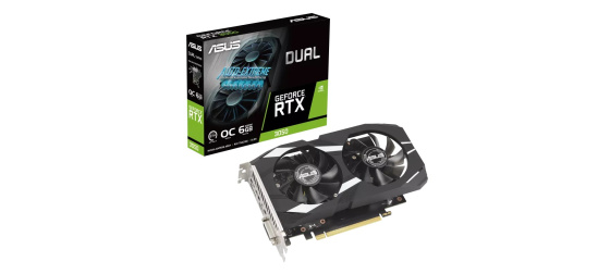 ASUS VGA NVIDIA GeForce RTX 3050 DUAL OC 6GB, RTX 3050, 6GB GDDR6, 1xDP, 1xHDMI, 1xDVI