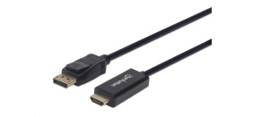 MANHATTAN Kabel DisplayPort na HDMI 1080p, 1m, černý MANHATTAN Kabel DisplayPort na HDMI 1080p, 1m, černý