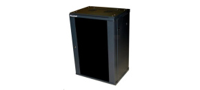 XtendLan 19" nástěnný rozvaděč 15U 600x450, nosnost 60 kg, skleněné dveře, svařovaný, černý XtendLan 19" nástěnný rozvaděč 15U 600x450, nosnost 60 kg, skleněné dveře, svařovaný, černý
