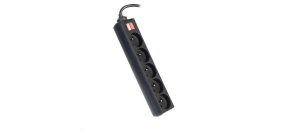 PREMIUMCORD Prodlužovací přívod 230V 5m 5 zásuvek + vypínač, černý