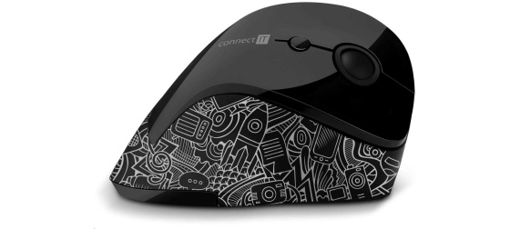 CONNECT IT FOR HEALTH DOODLE ergonomická vertikální myš, (+ 1x AA baterie zdarma), bezdrátová