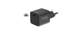 WG - Síťová nabíječka GaN 1x USB-C, PD 20W, 5V-9V-12V, černá WG - Síťová nabíječka GaN 1x USB-C, PD 20W, 5V-9V-12V, černá
