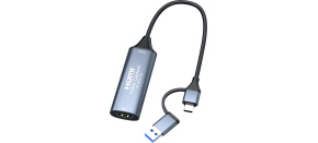 PREMIUMCORD HDMI capture/grabber pro záznam Video/Audio signálu do počítače s konektorem USB3.0 a USB-C