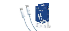 3mk datový kabel - Hyper Cable C to C 2m 100W, bílá