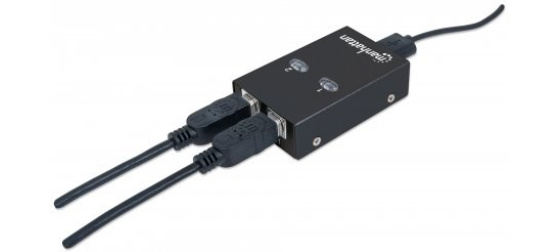 MANHATTAN USB 2.0 přepínač 2:1 (switch, 1 zařízení pro 2 PC)