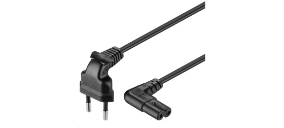 PremiumCord KPSPM3-90 – 3m napájecí kabel 230V s pravoúhlými konektory (C7)