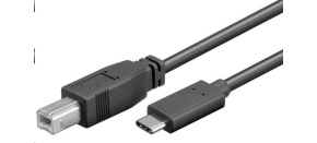 PremiumCord Kabel USB 3.1 konektor C/male - USB 2.0 konektor B/male, 1m