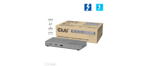 Club3D hub Thunderbolt 5 5v1, 3x USB-C TB5, 1x USB-A, 1x8K60Hz, 3x 5K60Hz, certifikace Thunderbolt Share, 180W Club3D hub Thunderbolt 5 5v1, 3x USB-C TB5, 1x USB-A, 1x8K60Hz, 3x 5K60Hz, certifikace Thunderbolt Share, 180W