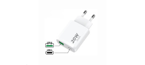 WG - Síťová nabíječka 2x USB, 1x USB-C PD 20W + 1x USB-A QC3.0 18W, white