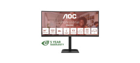 AOC MT 34" CU34E4CV - 3440x1440,VA,120Hz,HDR10,2xHDMI,DP,USBhub,USB-C,RJ45,repro,Zakřivený AOC MT 34" CU34E4CV - 3440x1440,VA,120Hz,HDR10,2xHDMI,DP,USBhub,USB-C,RJ45,repro,Zakřivený