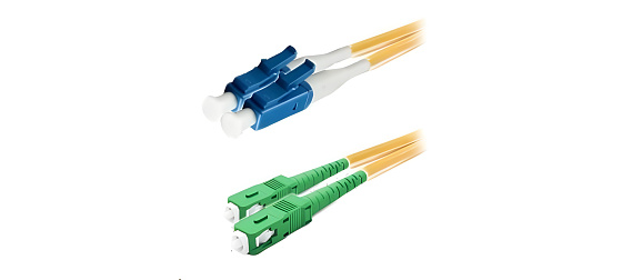 XtendLan duplexní patch kabel SM 9/125, OS2, LC(PC)-SC(APC), LS0H, 1m