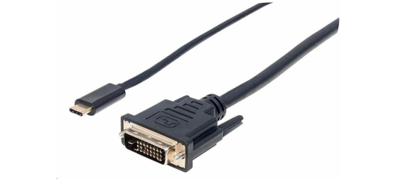 Manhattan kabel USB-C na DVI, 2m, černá