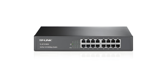 TP-Link TL-SF1016DS – 16portový černý Fast Ethernet switch