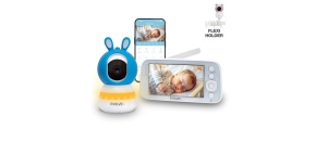 EVOLVEO Baby Monitor N5, Set videochůvičky s 360° dohledem, obousměrnou komunikací a ukolébavkami, modrá