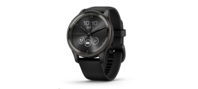 Garmin vívomove® Trend, Nerezová luneta Slate, pouzdro Black, silikonový řemínek Garmin vívomove® Trend, Nerezová luneta Slate, pouzdro Black, silikonový řemínek