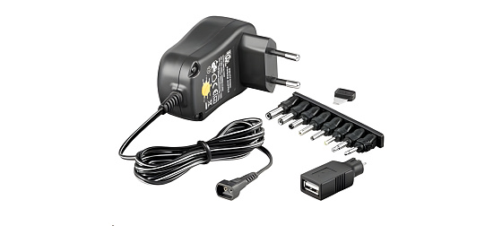 Goobay Univerzální napájecí adaptér 3–12 V 600 mA – nastavitelný síťový adaptér