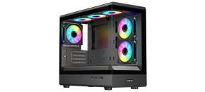 EVOLVEO Ursus, skříň mATX, 6x ARGB ventilátor 120mm, skleněná bočnice + přední panel