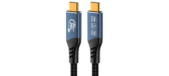 PREMIUMCORD USB4 kabel 80 Gbps, 16K@60 Hz, 240 W, rovný, 1,2 m