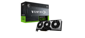 MSI VGA NVIDIA GeForce RTX 5080 16G VENTUS 3X OC, RTX 5080, 16GB GDDR7, 3xDP, 1xHDMI