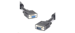 PREMIUMCORD Kabel VGA prodlužovací 3m (HD15M/F, dvojité stínění, feritová jádra), černý