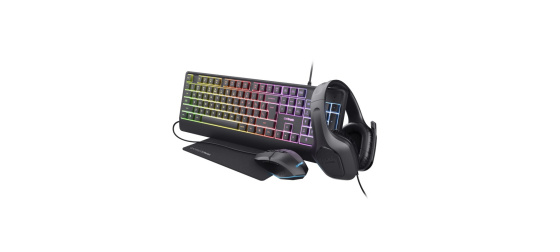 TRUST Sada sluchátka + myš + klávesnice + mousepad GXT 792 Quadrox 4v1 Gaming Bundle