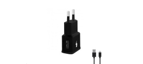 WG - Síťová nabíječka 1x USB-A, Quick Charge 3.0, 5V-9V-12V + kabel USB-A na Micro USB, black
