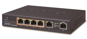 Planet GSD-604HP Switch, 55W, ext.zdroj, kov, fanless