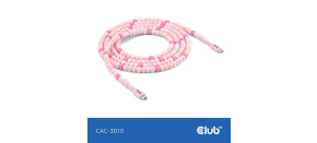 Club3D Kabel s korálky USB-C, 480Mbps, PD 60W, 2m, růžová Club3D Kabel s korálky USB-C, 480Mbps, PD 60W, 2m, růžová