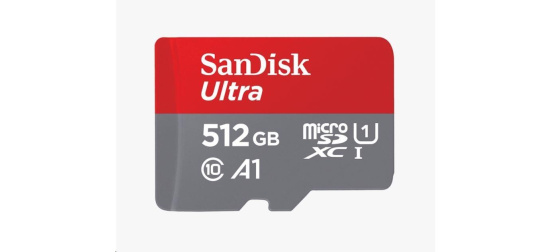 SanDisk MicroSDXC karta 512GB Ultra (150 MB/s, A1 Class 10 UHS-I) + adaptér