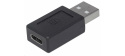 Manhattan USB adaptér, USB-C 2.0 Female na USB-A Male, černá