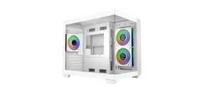 Cooler Master case Elite 481 Wood, ATX, Průhledná bočnice, 3x 120mm ARGB Fan, Bílá