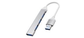 PremiumCord Hub USB3.2A na USB3.2 A + 3x USB2.0 A, SuperSpeed 5Gbps, hliníkové pouzdro