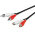PREMIUMCORD Kabel prodlužovací audio 2x Cinch - 2x Cinch (RCA, M/F) 5m