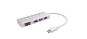 PREMIUMCORD Adaptér USB 3.1 Type-C male na VGA female + 3x USB 3.0, aluminum PREMIUMCORD Adaptér USB 3.1 Type-C male na VGA female + 3x USB 3.0, aluminum