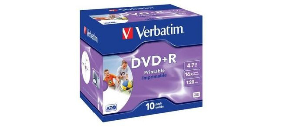 VERBATIM DVD+R(10-Pack)Printable/Jewel/16x/4.7GB