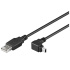 PremiumCord USB 2.0 A–Mini B (5pin) kabel s úhlovým konektorem 90°, 1,8 m, černý
