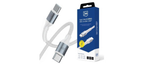 3mk kabel Hyper Cable N-SERIES C to C 1m 20V/3A 60W White 3mk kabel Hyper Cable N-SERIES C to C 1m 20V/3A 60W White