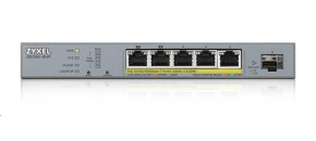Zyxel GS1350-6HP 6 Port smart managed CCTV PoE switch, long range, 60W, 5x GbE, 1x SFP