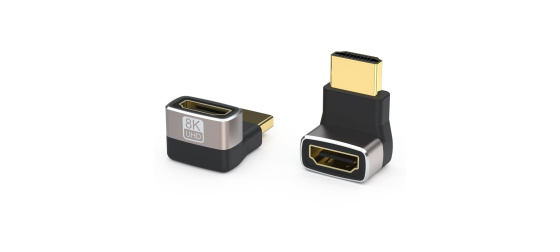 PREMIUMCORD Adaptér spojka 8K HDMI A - HDMI A, F/M, zahnutá do pravého úhlu 90°