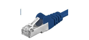 PREMIUMCORD Patch kabel CAT6a S-FTP, RJ45-RJ45, AWG 26/7 1m modrá