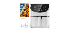 BAZAR Cosori CP158-AF PREMIUM –  5.5L horkovzdušná fritéza + 5x špíz a gril. rošt, white
