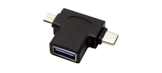 Adaptér USB3.0 female na dva konektory USB 3.1 C/male + micro USB B/male