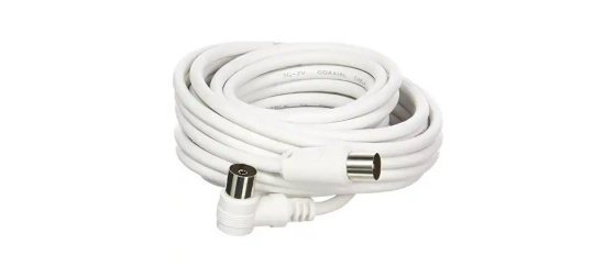 PREMIUMCORD TV kabel anténní propojovací 10m, konektor 90° (koaxiální, M/F, 75 Ohm)