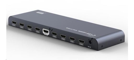 PremiumCord HDMI 2.0 splitter 1-8 porty, 4K x 2K/60Hz, FULL HD, 3D, černý