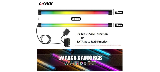 1stCOOL AURA EVO ARGB LED, SATA, 28cm, černá