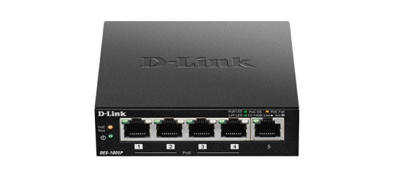 D-Link DES-1005P B1 5-Port 10/100 PoE Desktop Switch, 4x PoE+, 60W pro PoE